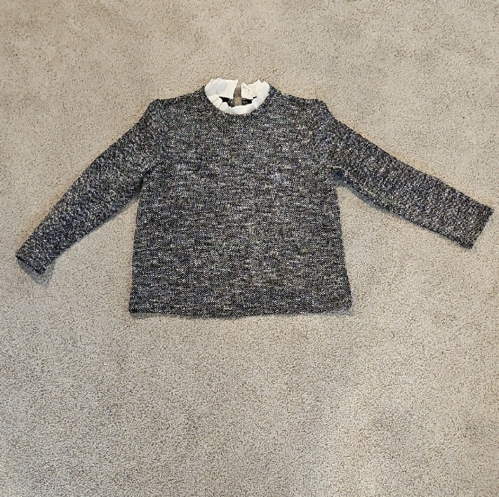 Ann Taylor Factory Black and White Textured Top